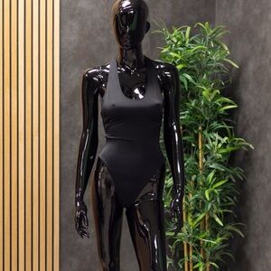 Fabletics Black One Piece Swim Suit with Cut Outs, Size L